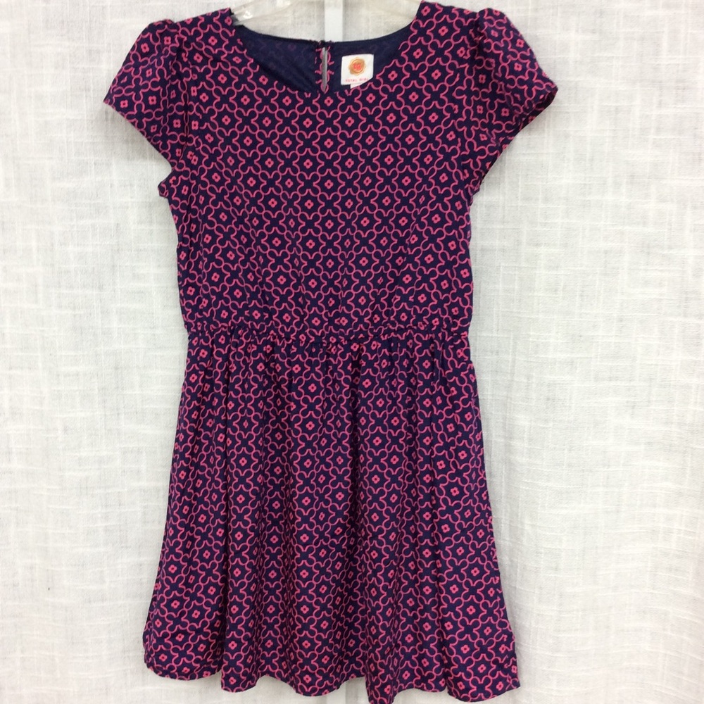 Girls Total Girl XL 14-16 Navy & Pink Dress